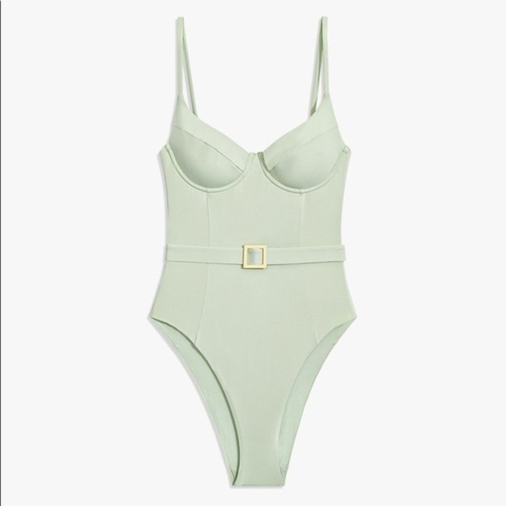 WeWoreWhat Swim The Danielle One Piece in Seafoam Aqua Foam